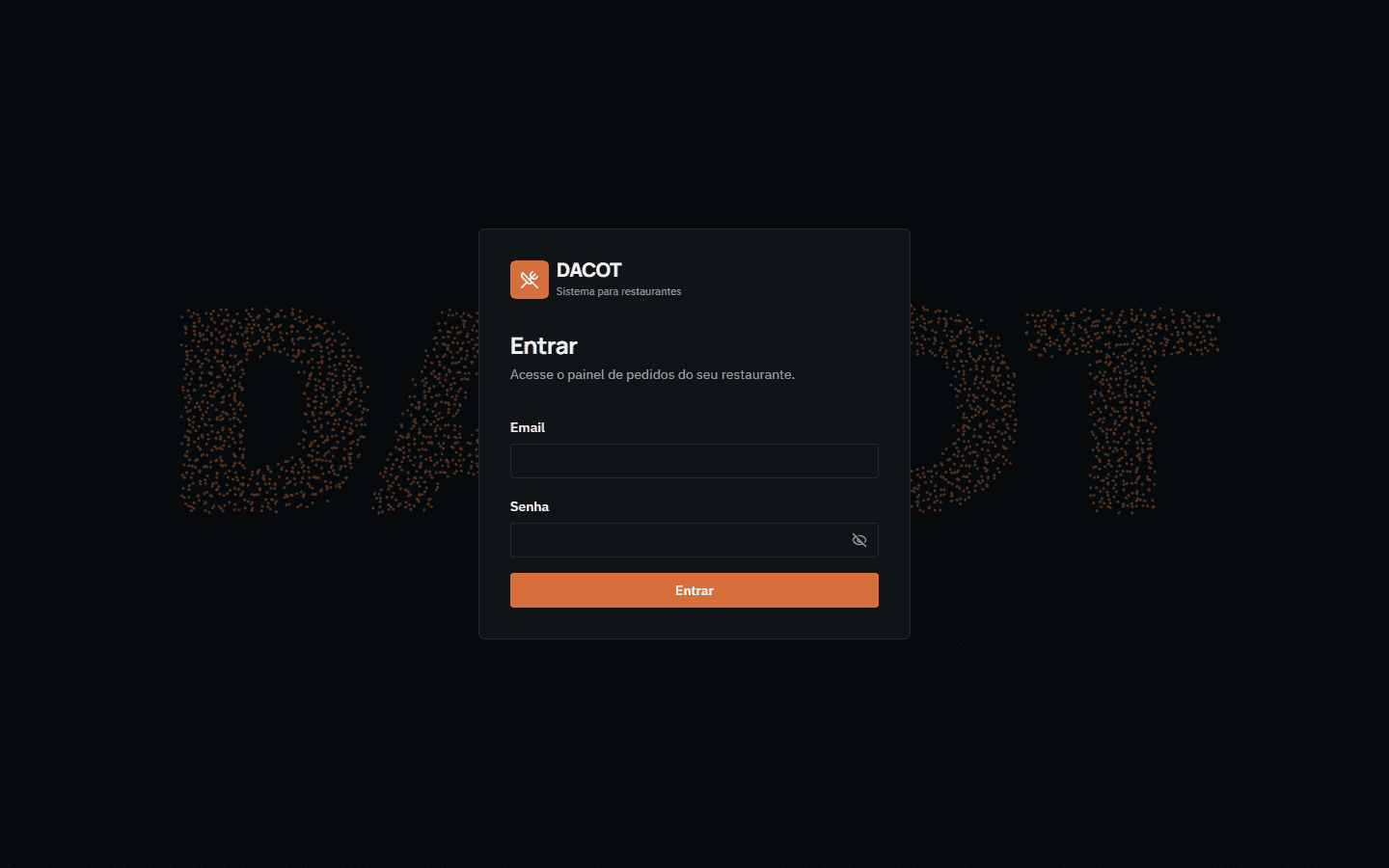 Login do DACOT Pedidos